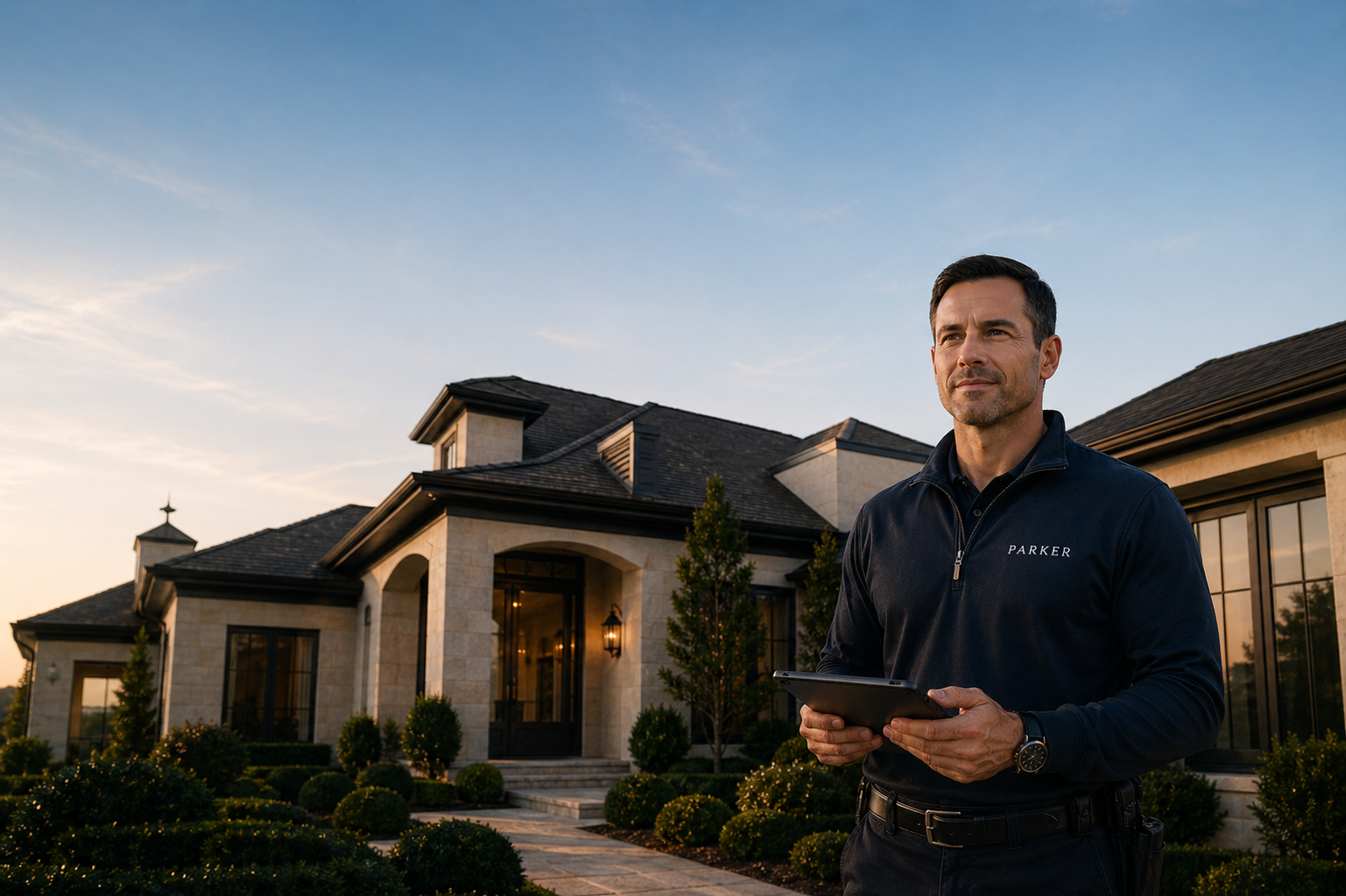 Parker representative outside a private residence in St. Lucie County, Florida